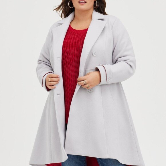 TORRID Hi-Lo Double Breasted Coat Size 2 - Picture 8 of 17